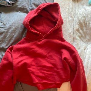 red urban crop sweatshirt-looks a lot brighter in the picture than it really is!